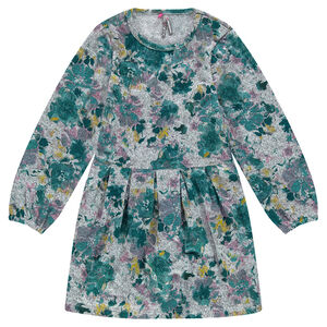 Robe en maille fantaisie imprimée fleurs 
