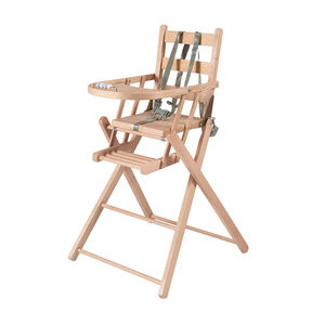 Chaise haute Sarah extra-pliante vernis couleur naturelle 