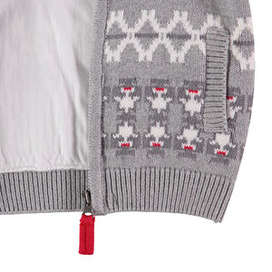 Gilet en tricot doublé jersey avec motif jacquard all-over 