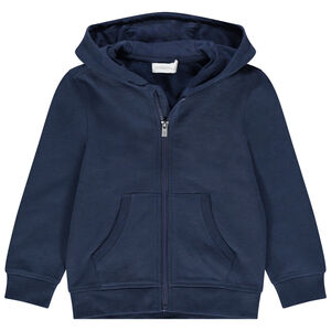 Gilet à capuche en molleton uni garçon 