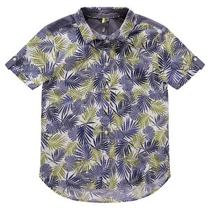 Junior - Chemise manches courtes avec imprimé végétal all-over 