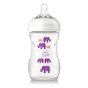 Biberon Natural Elephant 260 ml - Violet/Rose 