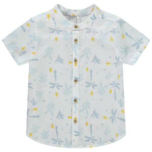 Chemise manches courtes imprimé arty à col mao pour bébé garçon 