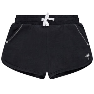 Short en jersey uni avec motif en foil argenté 