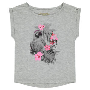 Tee-shirt manches courtes forme boîte print fantaisie 