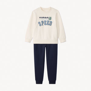 Ensemble sweat fantaisie avec jogging uni garçon 