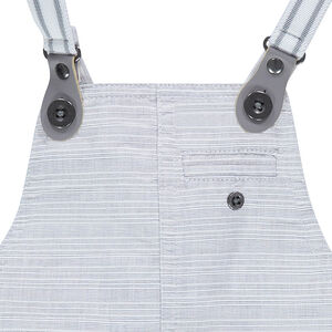 Salopette courte à rayures all-over avec bretelles esprit rétro 