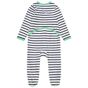Dors-bien en jersey rayé avec patch grenouille pour bébé garçon 