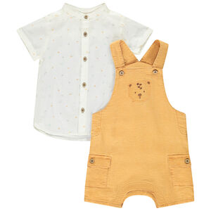 Ensemble salopette + chemise fantaisie pour bébé garçon 