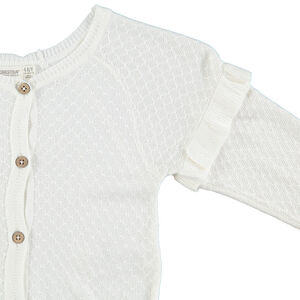 Gilet en tricot fantaisie avec manches volantées 