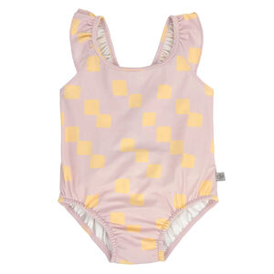 Maillot de bain avec couche T98 (25-36 mois) Checkerboard Pale Pink/Yellow 