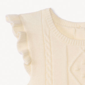 Pull sans manches à torsades bébé fille 