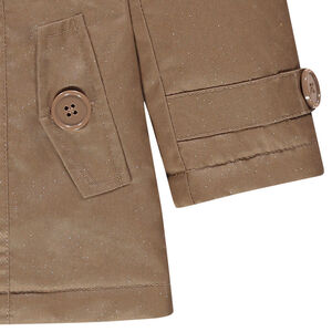 Junior - Trench en twill effet pailleté avec capuche amovible 