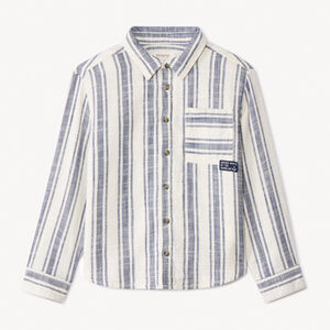 Chemise à rayures et grande poche garçon 