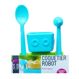 Kit coquetier Robot - Bleu 