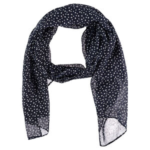 Chèche en voile avec pois contrastés all-over 