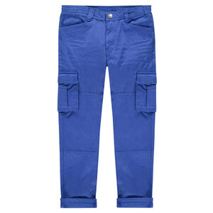 Junior - Pantalon bleu style cargo avec poches à rabat 