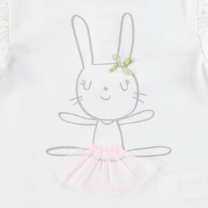 T-shirt manches longues en jersey avec lapin en tutu printé 