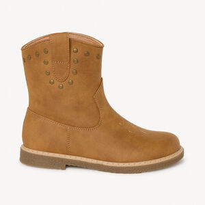 Bottines marron à zip style cow-boy fille 