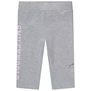 Corsaire gris chiné en jersey print Smiley 