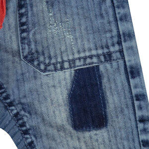 Bermuda en denim léger effet rayé 