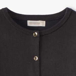 Gilet en tricot uni festonné fille 