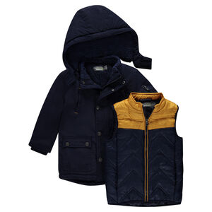 Parka 2 en 1 avec doudoune fine amovible sans manches 