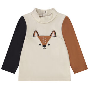 Sous-pull à col roulé motif renard pour bébé garçon 