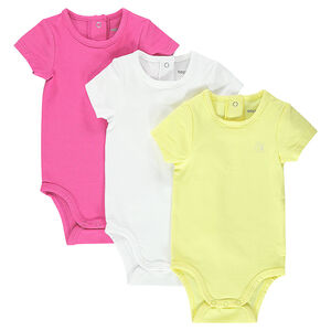 Lot de 3 bodies manches courtes unis  