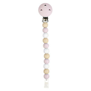 Attache sucette en silicone Rose pointillé 