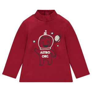 Sous-pull en jersey à col montant avec print fantaisie 