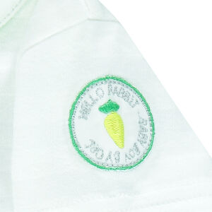 Ensemble tee-shirt rayé et salopette verte en coton fantaisie 