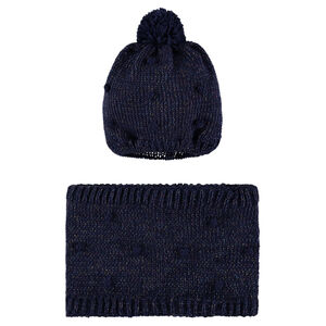 Ensemble bonnet et snood en tricot doublés de micropolaire 