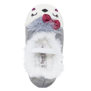 Chaussons forme babies en tricot et fausse fourrure 