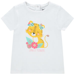 T-shirt manches courtes en coton bio à imprimé coloré 