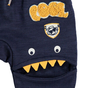 Pantalon de jogging en molleton slub avec découpes forme monstres 