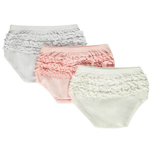 Lot de 3 bloomers en jersey à froufrous pour bébé fille 