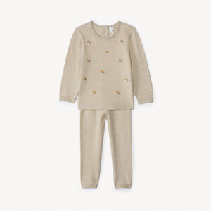 Ensemble 2 pièces total look en tricot pour bébé fille 
