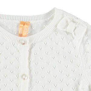 Gilet de cérémonie en maille ajourée avec noeud cousu 