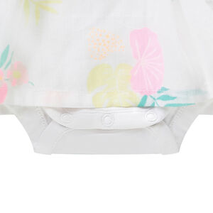 Robe body effet 2 en 1 imprimé feuillage pour bébé fille 