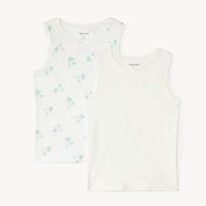 Lot de 2 maillots de corps motifs palmier garçon 