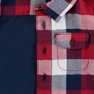 Chemise manches longues à carreaux doublée jersey 