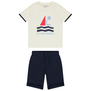 Ensemble t-shirt + bermuda en piqué fantaisie garçon 