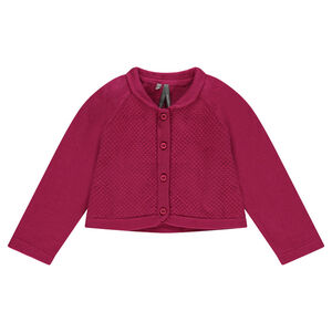 Gilet en tricot uni avec maille fantaisie 