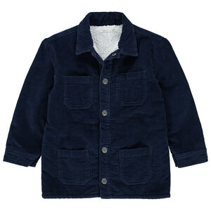 Veste en velours côtelé à doublure en sherpa et poches 