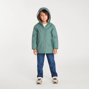 Parka gomme garçon à capuche et doublure micropolaire 