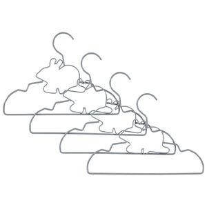 Lot de 4 cintres en métal forme lapin 