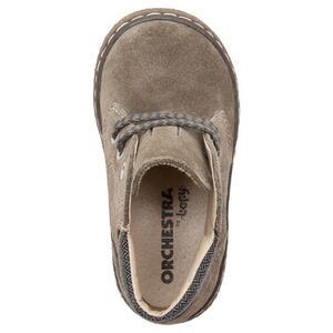 Bottillons en cuir suédé avec empiècement à chevrons au dos 