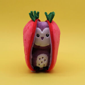 Peluche Flipetz 2 en 1 Violet la chouette/fraise 