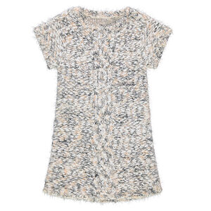 Robe sans manches en tricot pop-corn effet poil  